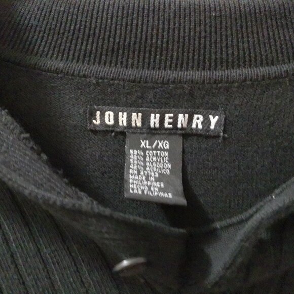 John Henry Black Ribbed Knit Collared Sweater – Men’s XL - Picture 2 of 2